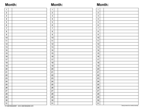 Monthly Planner Templates for Microsoft Excel