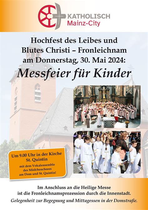 Fronleichnam Messfeier F R Kinder Pfarrei St Ignaz Mainz