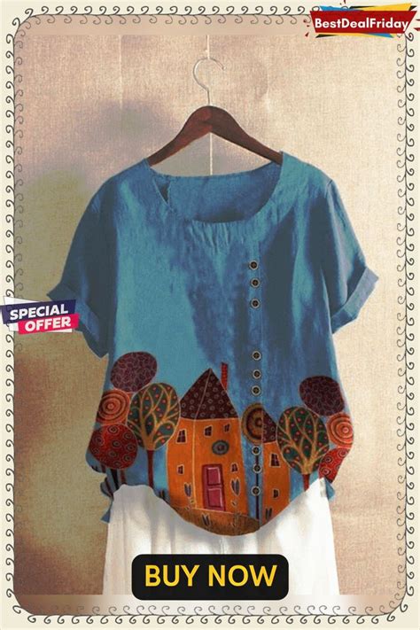 Bestdealfriday Caramel Cotton Blend Plants Casual Shirts Tops 9214532