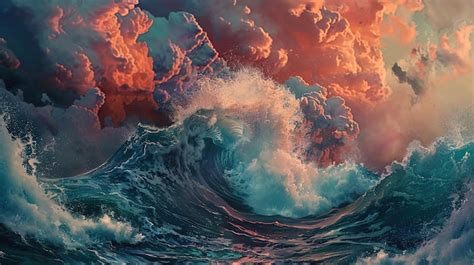 Tidal Wave Wallpaper Premium Ai Generated Image