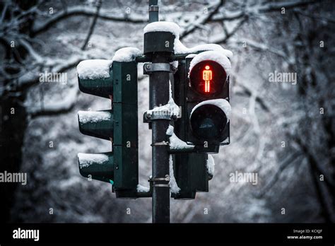 Pedestrian Stop Light Traffic Red In Germany Stock Photo Alamy