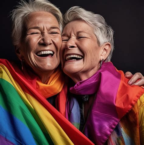 Premium Ai Image A Beautiful Gay Couple With Rainbow Flag Colors Posing For A Lgbtq Pride