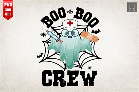 Boo Boo Crew Nurse Ghost Halloween By Mulew Art Thehungryjpeg