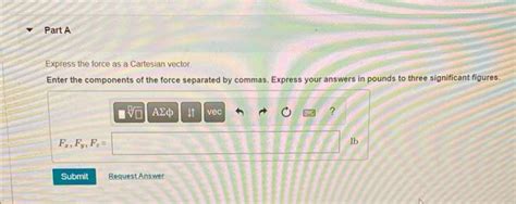 Solved Consider the force shown in (Figure 1) Express the | Chegg.com