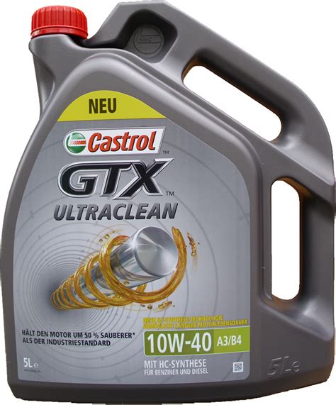 Castrol 10W-40 GTX Ultraclean Motorenöl jetzt kaufen!