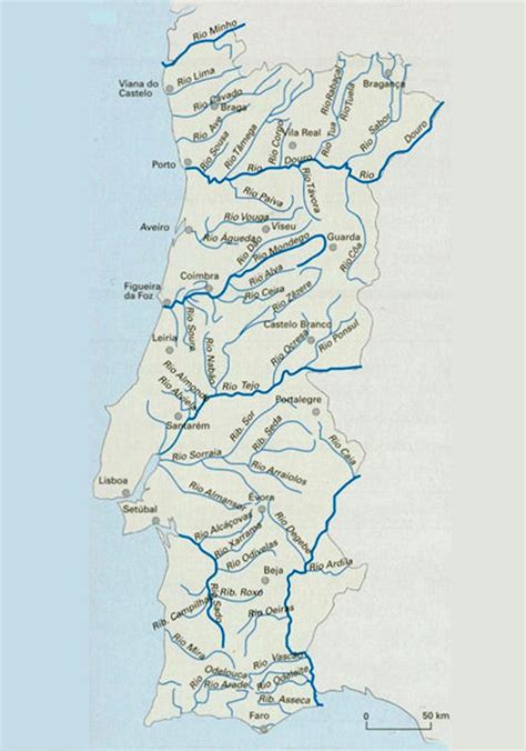 Geographical map of Portugal: topography and physical features of Portugal