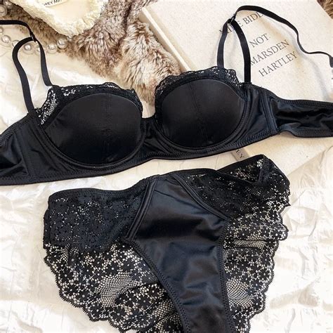 Lingerie De Renda Ultra Fina Para Mulheres Grande Peito Suti Pequeno De Meia X Cara Calcinha
