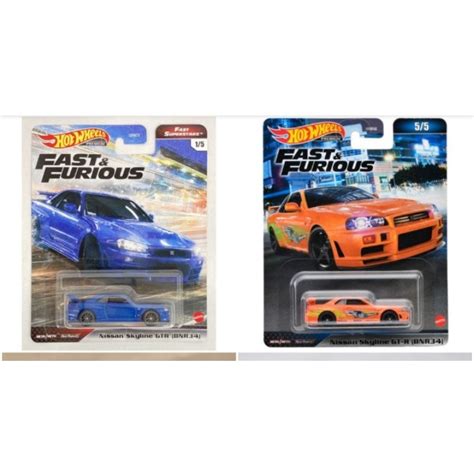 Set Of Japan Version Mattel Hot Wheels Fast And Furious Nissan Skyline Gt R R Shopee Malaysia