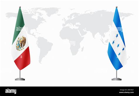 mexico  honduras flags  official meeting  background
