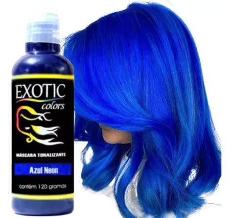 Exotic Colors Tinta Cabelo Sem Amônia Azul Neon 120g Parcelamento Sem Juros