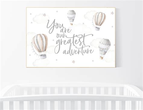 Hot Air Balloon Nursery Nursery Decor Neutral You Are Our Etsy