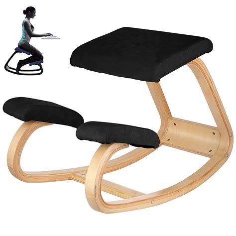 VEVOR Wooden Ergonomic Kneeling Chair Memory Seat Cushion Relieving