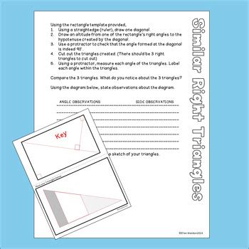 Geometric Mean In Right Triangles Guided Notes Practice Homework