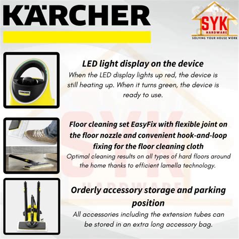 SYK Free Shipping Karcher SC2 Deluxe Easy Fix Steam Vacuum Cleaner Home ...