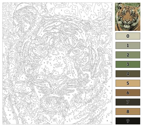 hard color  number coloring pages  key