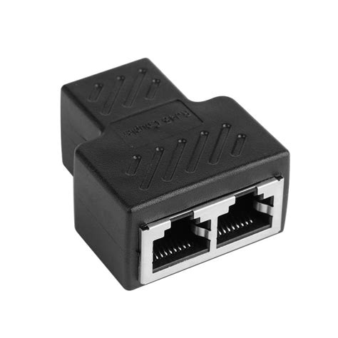 สายเคเบิ้ลlan อะแดปเตอร์เชื่อมต่อ Extender Plug 1 To 2 Ethernet Rj45