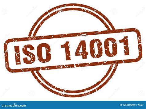 Iso 14001 Label Iso 14001 Isolated Seal Sticker Sign Vector