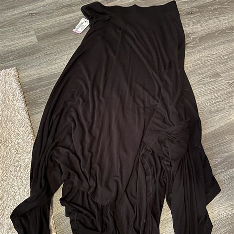Black Slit Skirt L Depop