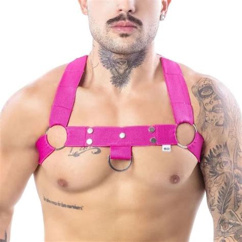 Harness Em Elástico Rosa Metal Munas Moda Intima Sex Shop