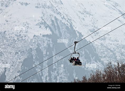 Ski Lift In Murren Switzerland Stock Photo Alamy