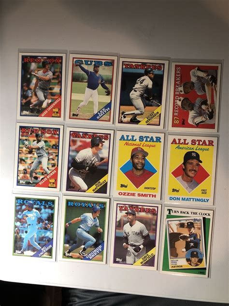 1988 Topps Sports Cards Baseball Lot Of 12 Stars Ebay