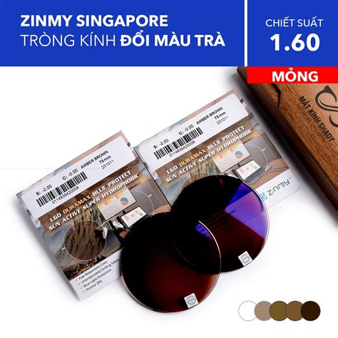 Tròng Kính Mỏng Đổi Màu Chống Ánh Sáng Xanh Zinmy Duramax Amber Brown