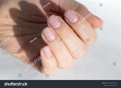Beautiful Nude Manicure Design On Short Stock Photo 2284743153 Shutterstock