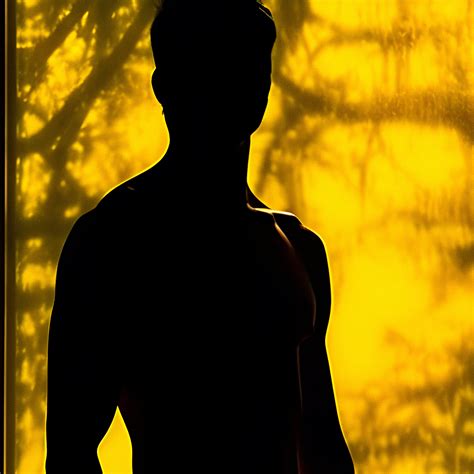 Golden Silhouette AI Gay Art Athletic Male In Briefs Homoerotic Timeless Portrait