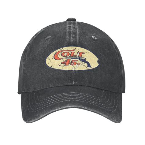 Houston Colt 45 Gun Texas Unisex Style Baseball Cap Distressed Washed Hats Cap Retro Outdoor