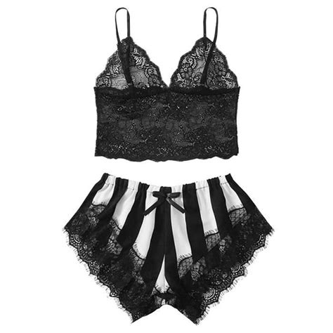 Nuisette Mode sexy dentelle vêtements de nuit lingerie tentation nuisette sous vêtements chemise