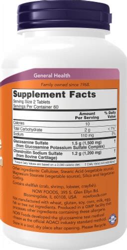 NOW® Glucosamine & Chondroitin Extra Strength Tablets, 120 ct - King ...