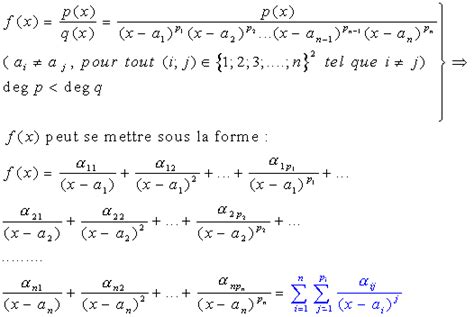 Décomposition En élément Simple Dune Fonction Rationnelle Homeomath