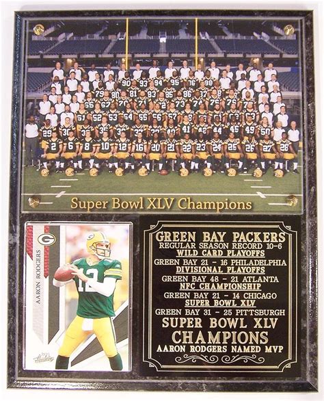 Green Bay Packers Super Bowl XLV Champions Photo Card Plaque Aaron ...