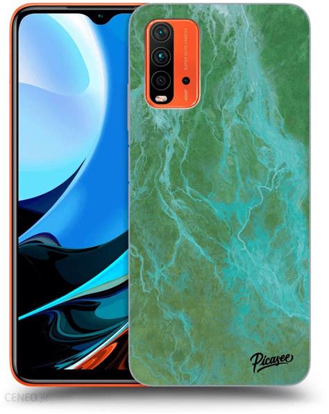 Silikonowe Czarne Etui Na Xiaomi Redmi 9T Green Marble Etui Na