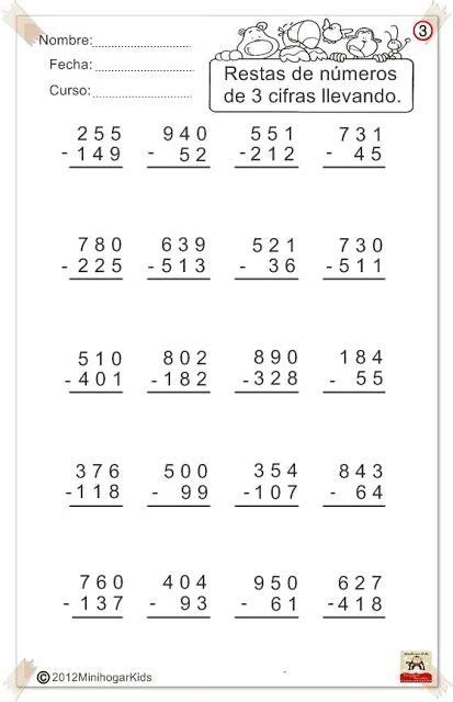 25 Ejercicios De Suma Resta Multiplicaci 243 N Y Divisi 243 N De 1 A 20