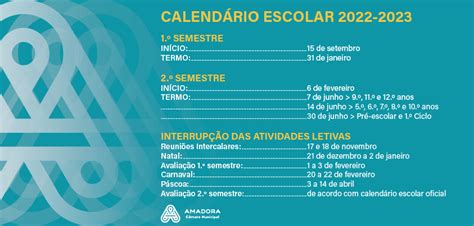 Conheça O Calendário Escolar 2022 2023 Para As Escolas Da Amadora