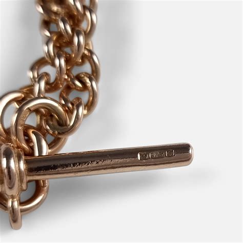 9ct Rose Gold Graduating Double Albert Watch Chain 401g For Sale At
