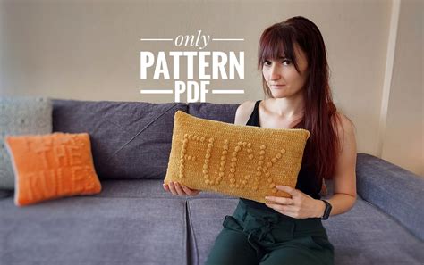 Crochet Fuck Pillow Pattern Amigurumi Pdf Tutorial Inappropriate Gift For Friends Gag Gift