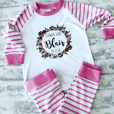 Personalised Flower Girl Pyjamas Small Bridesmaid Pyjamas Etsy