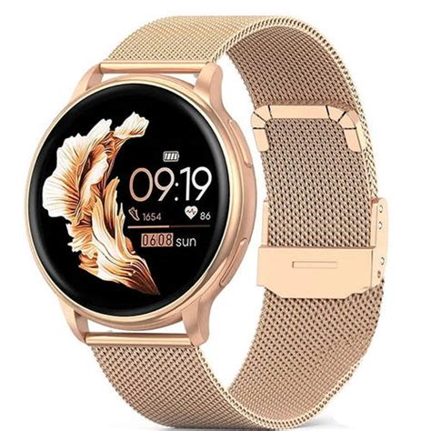 Купить Умные смарт часы сенсорные круглые золотистые Smart Melisia Gold ...