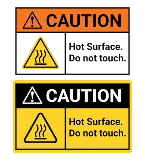 Premium Vector Warning Sign Hot Surface Do Not Touch Vector Stock