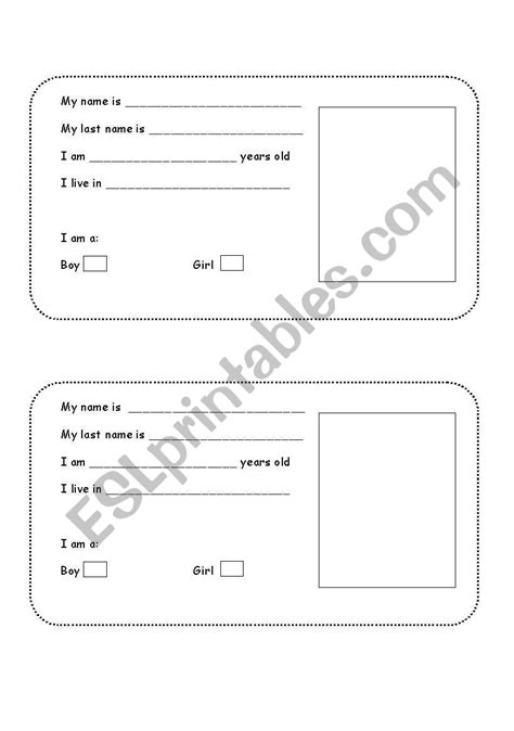 Id Cards Esl Worksheet By Maly27