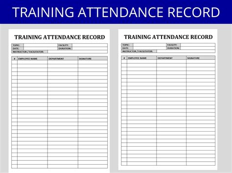 Attendance Sheet Template Word