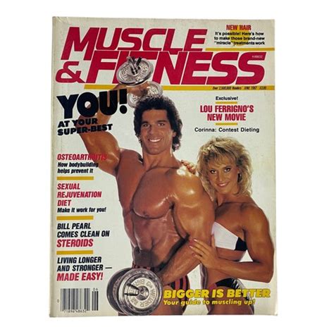 Muscle And Fitness Magazine June 1987 Lou Ferrigno And Corinna Everson No