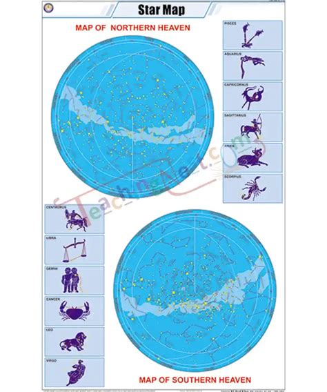 Star Map Chart Laminated With Rollers Teachingnest