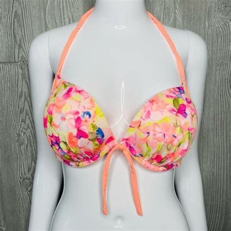 Victoria S Secret Swim Victorias Secret 36c L Floral Push Up Bikini Top Swimwear Swimsuit