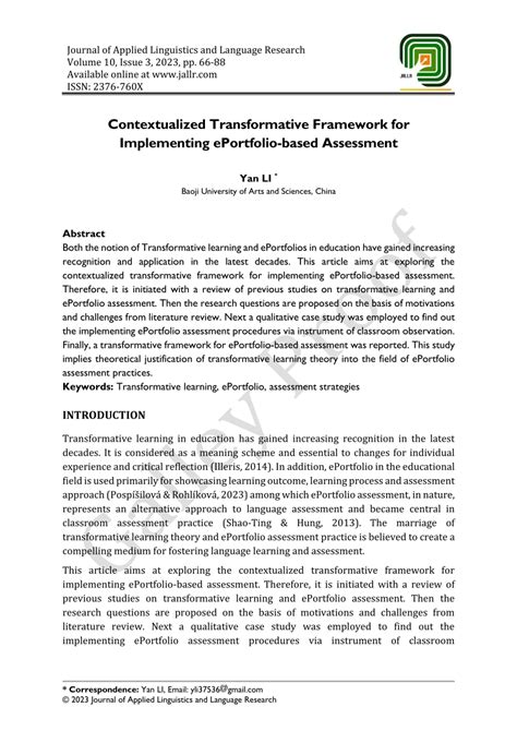 Pdf Contextualized Transformative Framework For Implementing