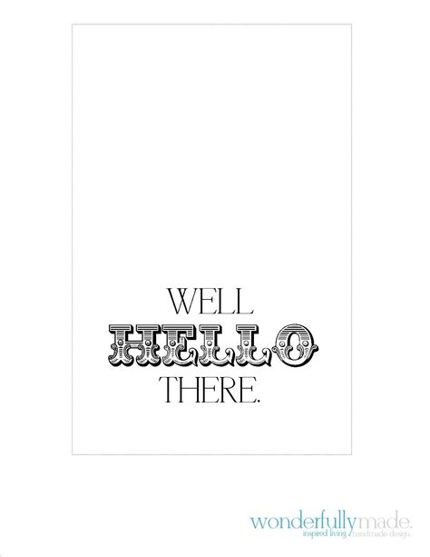 printable hello cards | Hello cards, Inspired living, Living design