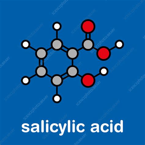 Salicylic Acid Molecule Illustration Stock Image F027 9371