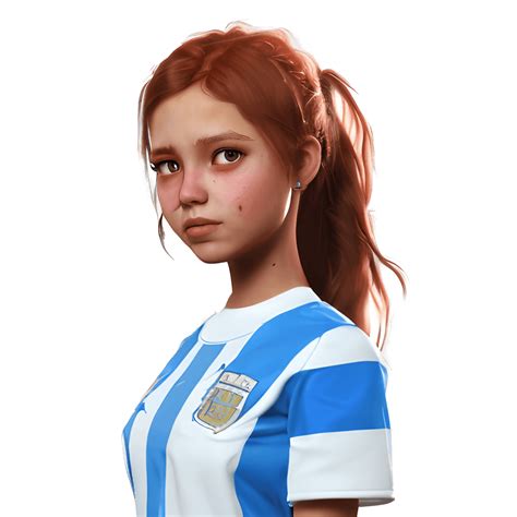 Schönes Latina Mädchen im argentinischen Fußballtrikot Creative Fabrica